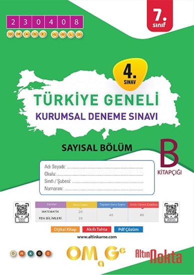 Omage 7. Sınıf 4. Kurumsal Deneme Nisan B Say Kod 230408