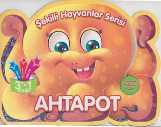 Şekilli Hayvanlar Serisi Ahtapot Hikaye-aktivite-boyama
