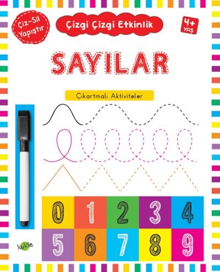 Çizgi Çizgi Etkinlik Sayılar 4 Yaş+ Çiz-sil-yapıştır
