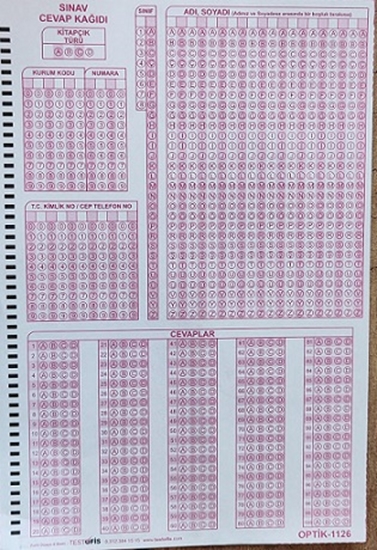 Optik Form 1126 4 Şık 100 Soru Olimpiyat