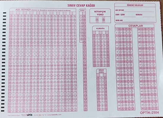 Optik Form 2504 4 Şık 50 Soru Bds Olimpiyat
