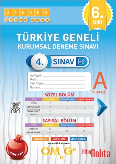 Omage 6. Sınıf 4. Kurumsal Deneme Nisan A Söz-say Kod 240403