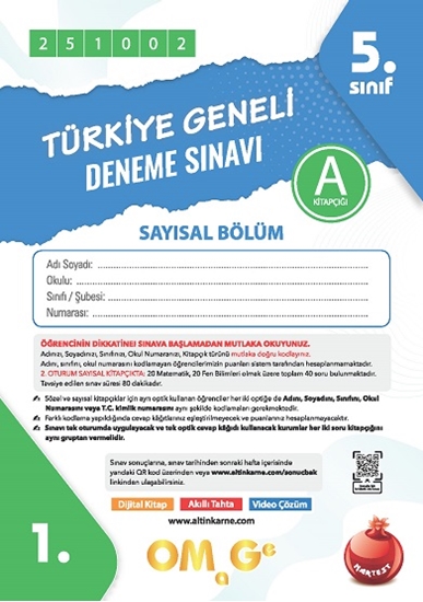 5. Sınıf Türkiye Geneli Ds Ekim B Say Kod 251002