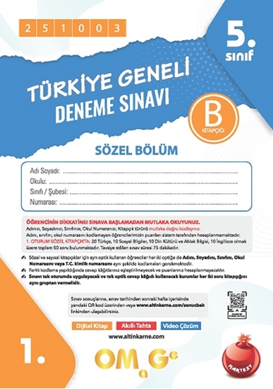 5. Sınıf Türkiye Geneli Ds Ekim A Söz Kod 251003