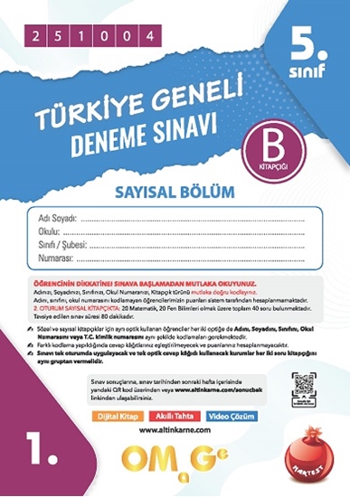 5. Sınıf Türkiye Geneli Ds Ekim B Say Kod 251004