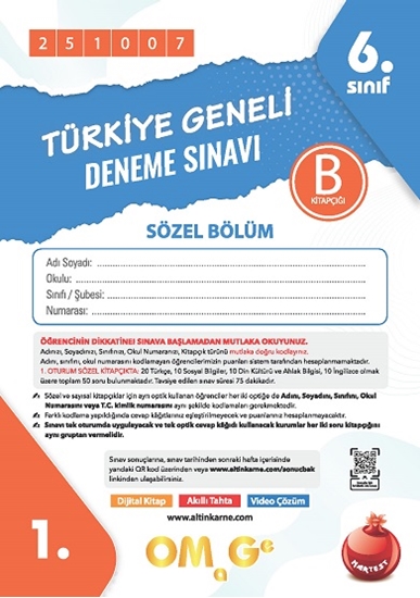 6. Sınıf Türkiye Geneli Ds Ekim A Söz Kod 251007