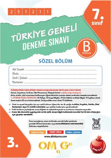 7. Sınıf Türkiye Geneli Ds Aralık B Söz Kod 251211
