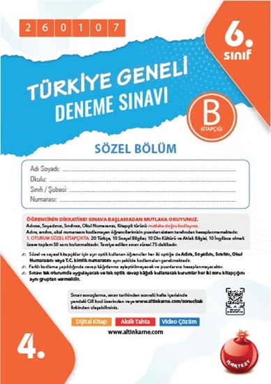 6. Sınıf Türkiye Geneli Ds Ocak B Söz Kod 260107