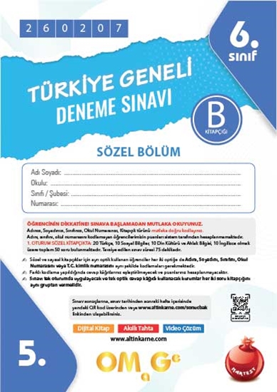 6. Sınıf Türkiye Geneli Ds Şubat B Söz Kod 260207