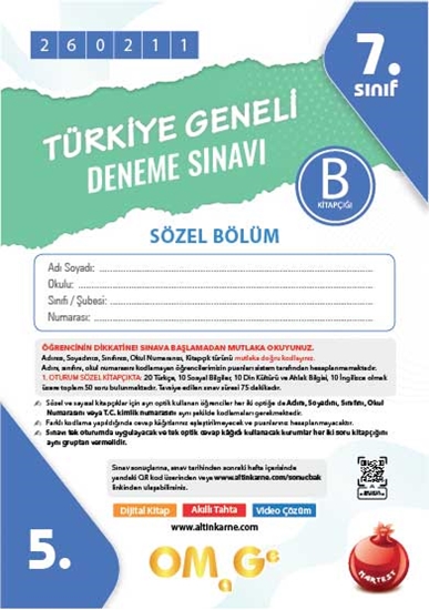 7. Sınıf Türkiye Geneli Ds Şubat B Söz Kod 260211