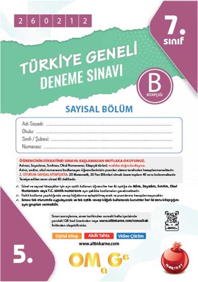 7. Sınıf Türkiye Geneli Ds Şubat B Say Kod 260212