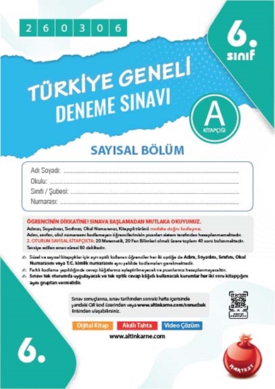6. Sınıf Türkiye Geneli Ds Mart A Say Kod 260306