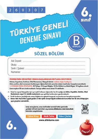 6. Sınıf Türkiye Geneli Ds Mart B Söz Kod 260307