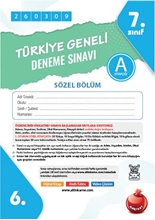 7. Sınıf Türkiye Geneli Ds Mart A Söz Kod 260309