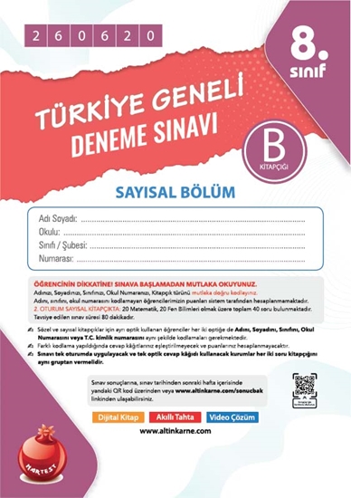 Nartest 8. Sınıf 9. Türkiye Geneli Ds Haziran B Say Kod 260620